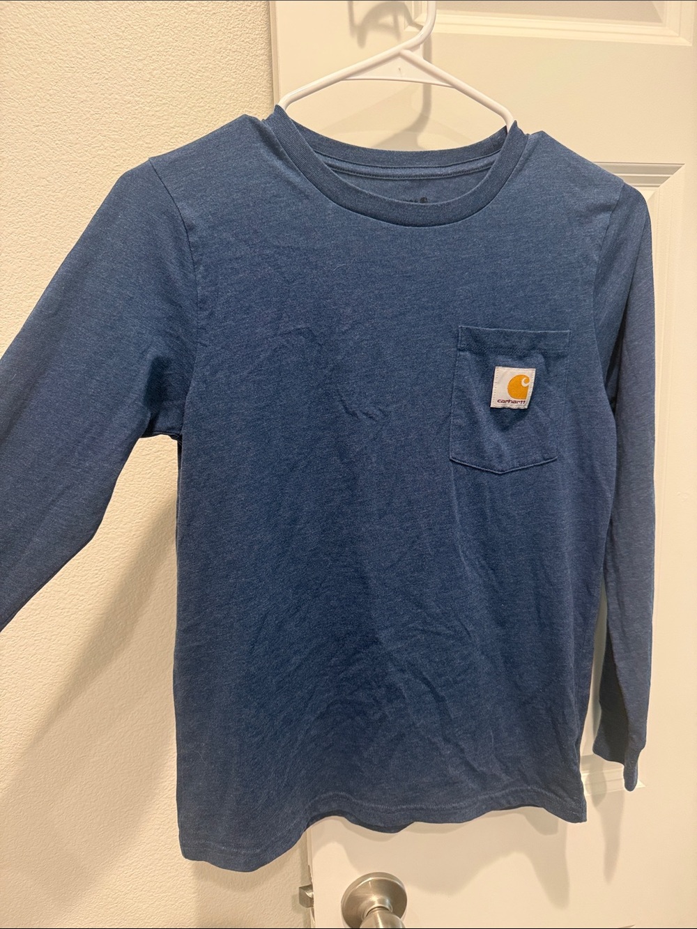 Carhartt Boys' Long-Sleeve Pocket Tee - Navy Blue